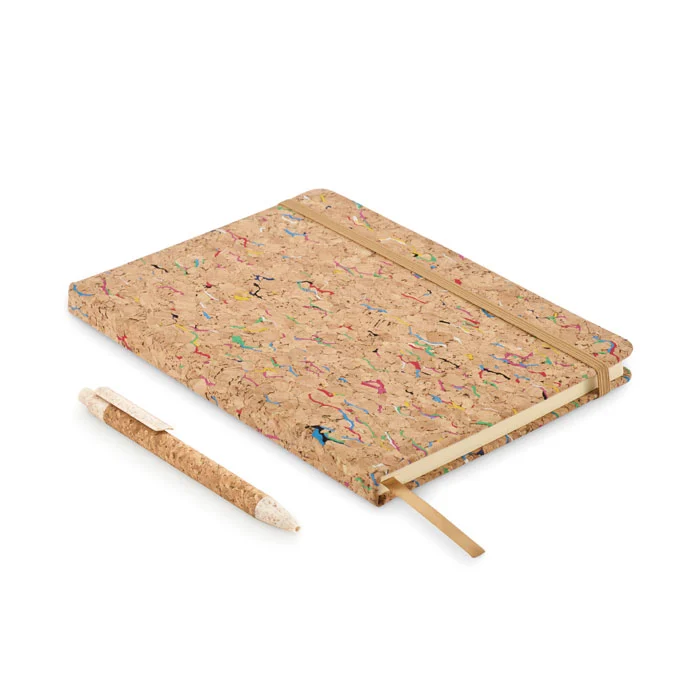 Notebook A5 cu copertă tare din plută colorată Cornota