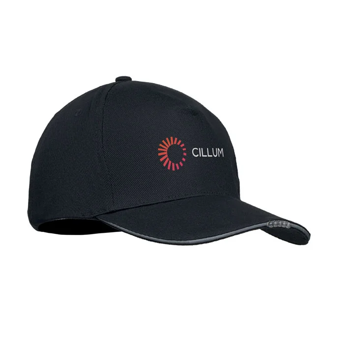 Șapcă de baseball cu 5 LED-uri și 5 panouri din bumbac 220 gr/m² cu cataramă Luzcap