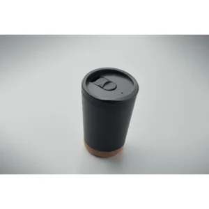 Pahar tumbler cu perete dublu din PP cu bază din plută și capac cu gura de băut Co