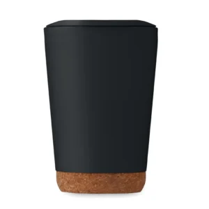 Pahar tumbler cu perete dublu din PP cu bază din plută și capac cu gura de băut Co
