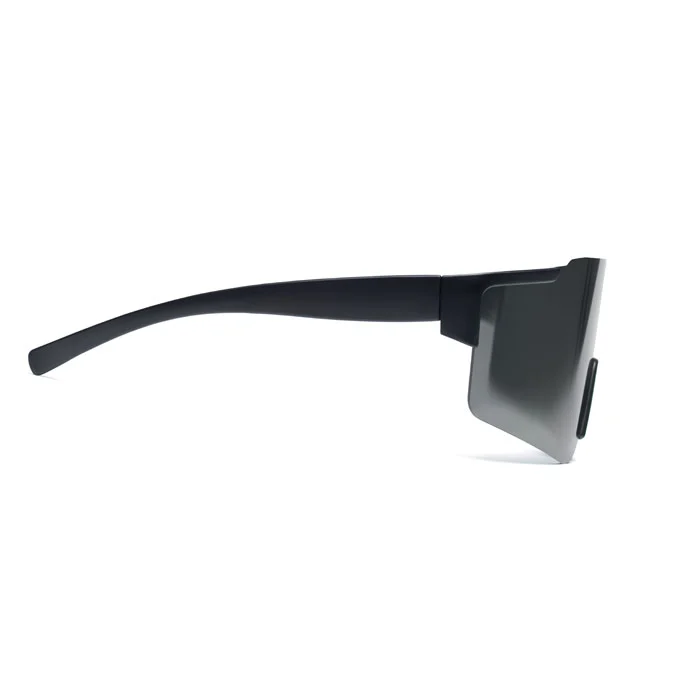 Ochelari de soare sport cu lentile oglindite și ramă neagră Shine