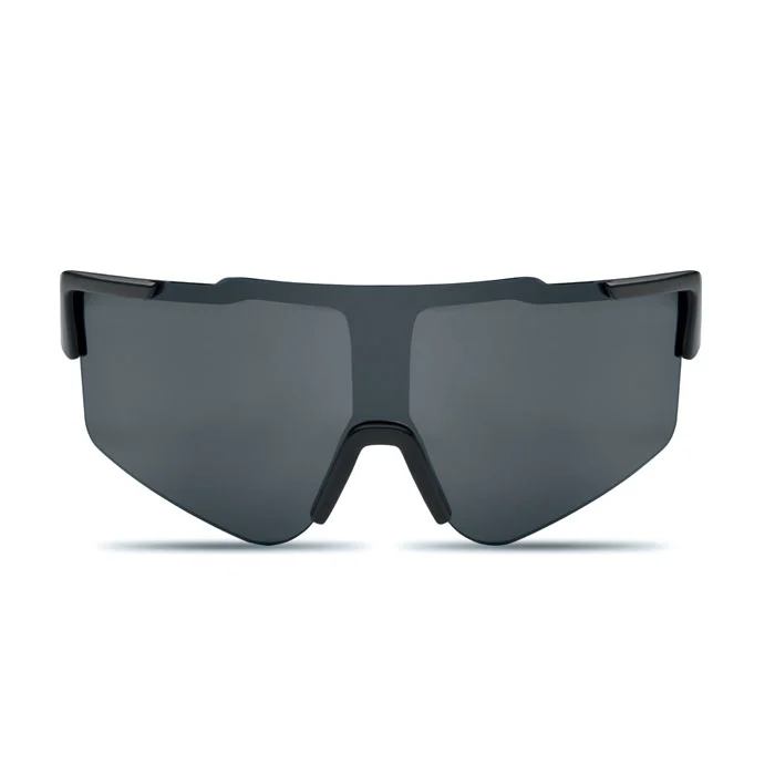 Ochelari de soare sport cu lentile oglindite și ramă neagră Shine