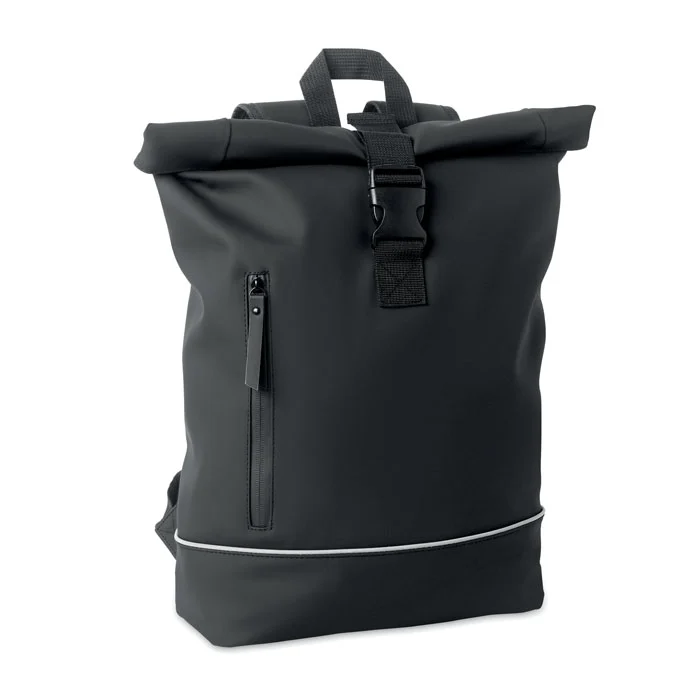 mo2581-03-0271753073 Rucsac pentru laptop rolltop de 15 inch din PU moale cu spate căptușit și bază Laptosa