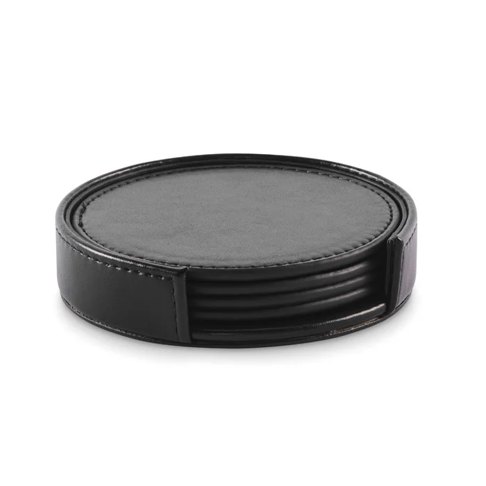 Set de 4 coastere PU în suport PU Posa Set