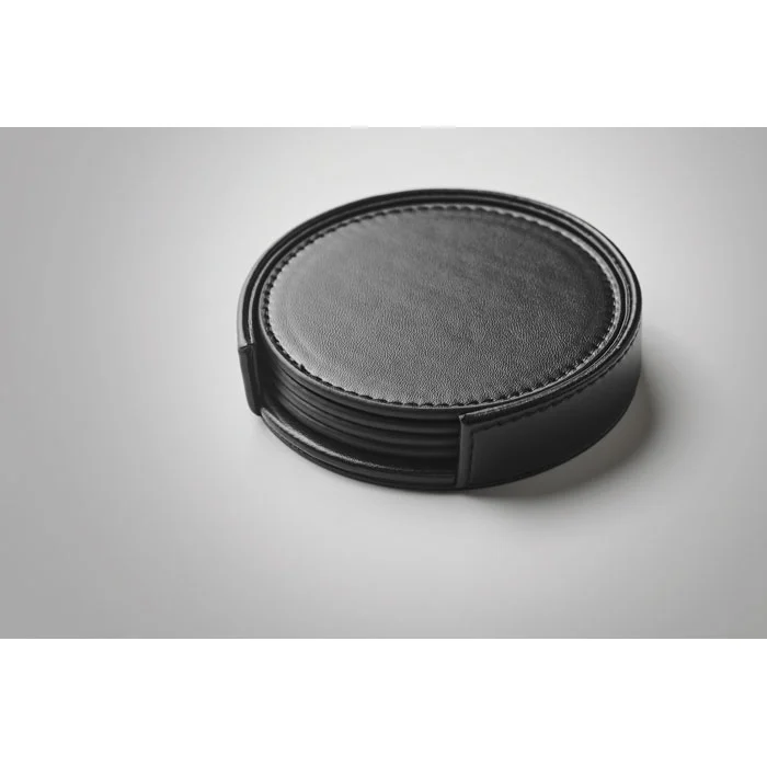 Set de 4 coastere PU în suport PU Posa Set
