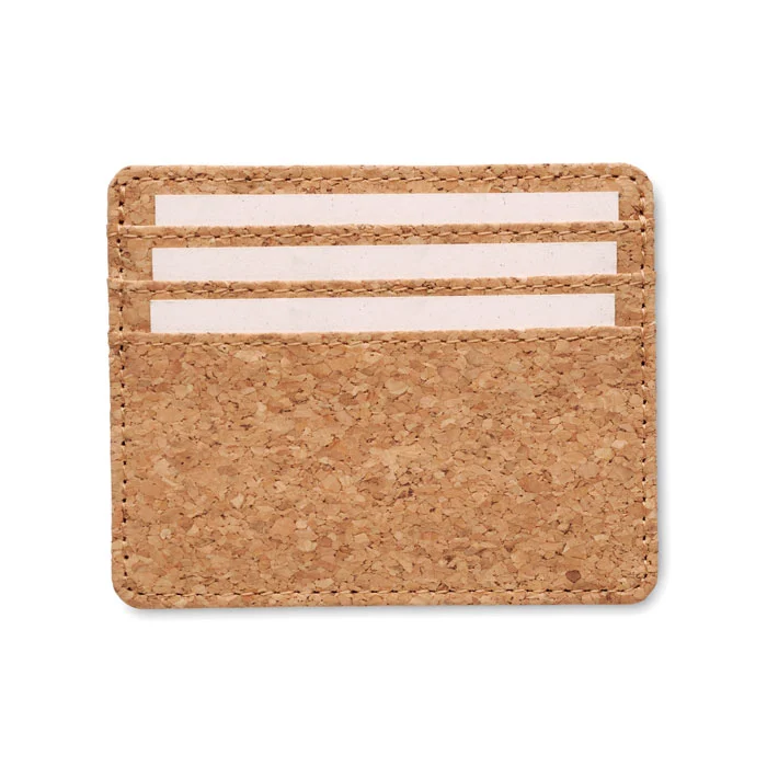 Suport pentru carduri din plută (pentru 3 carduri) cu compartiment principal RFID Wallk