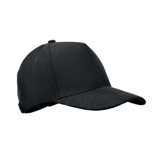 Șapcă de baseball cu 5 panele din catifea de poliester cu închidere reglabilă Wale