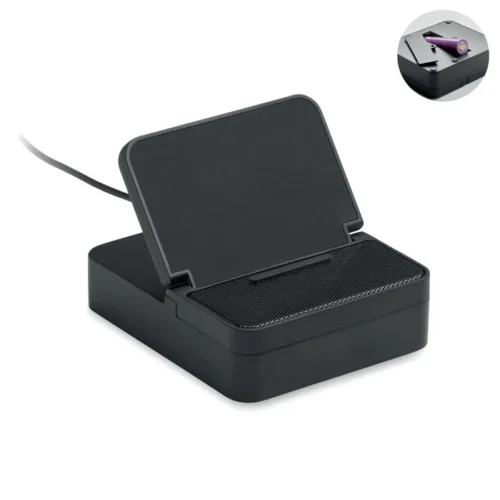Boxă wireless 5.1 cu încărcător wireless de 15 W și suport pentru telefon Chargebeat