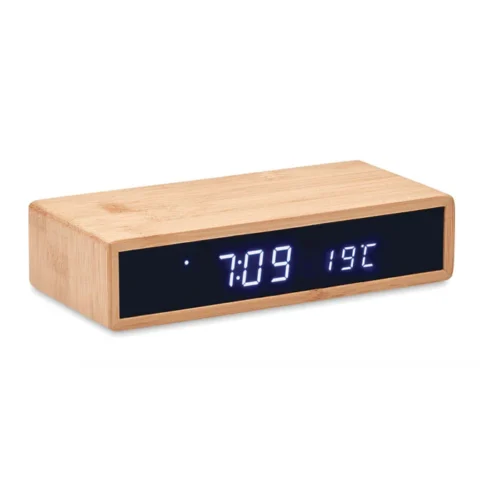 Încărcător wireless ce include ceas cu alarmă și temperatură cu LED albastru Moro