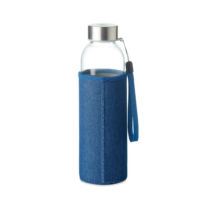 Sticlă de băut din sticlă cu husă din neopren cu aspect denim Utah Denim