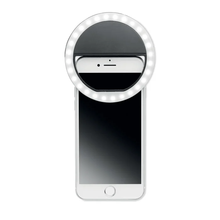 Inel portabilă pentru selfie, 8 cm din material ABS cu 28 de LED-uri Helie
