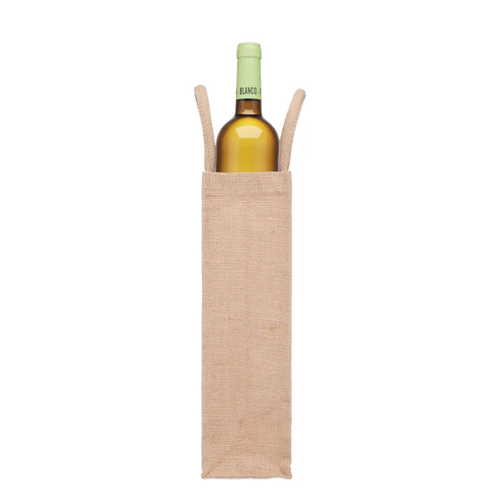 Pungă cadou pentru o sticlă de vin, din iută și pânză de 320 gr/m² Campo Di Vino