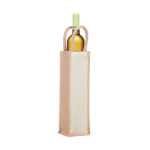 Pungă cadou pentru o sticlă de vin, din iută și pânză de 320 gr/m² Campo Di Vino