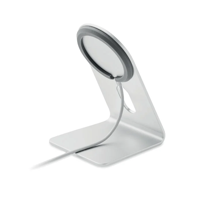 Încărcător magnetic wireless portabil din aluminiu, 15 W cu suport pentru telefon Melis