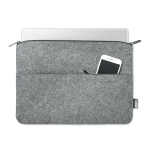 Husă pentru laptop de 14 inch, din pâslă RPET, cu buzunar frontal cu fermoar Toplo