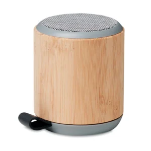 Boxă wireless 5.3 din bambus și ABS în partea superioară, cu curea din PU Rugli