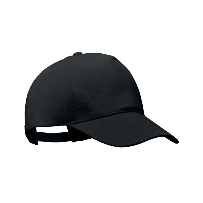 Șapcă baseball cu 5 panele din bumbac organic periat de 250 gr/m² cu închidere Bicca Cap