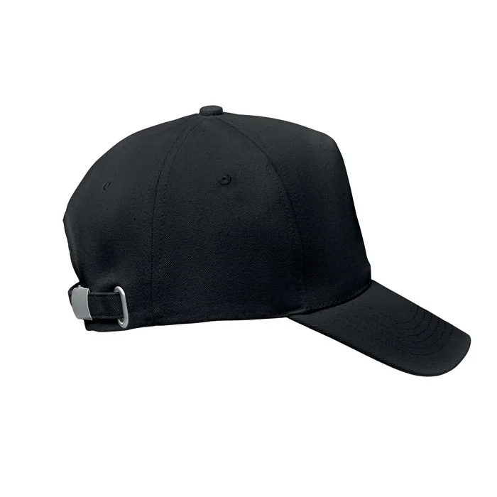 Șapcă baseball cu 5 panele din bumbac organic periat de 250 gr/m² cu închidere Bicca Cap