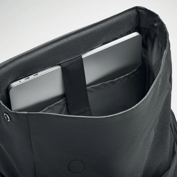Rucsac pentru laptop de 15 inch în RPET 600D 2 tonuri, cu clapetă magnetică Daegu Lap