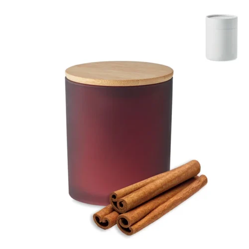 Lumânare parfumată pe bază de plante într-un suport din sticlă mată cu capac Keops Small
