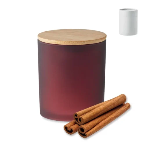 Lumânare parfumată pe bază de plante într-un suport din sticlă mată cu capac Keops Large