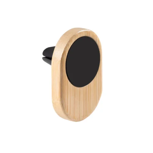 Suport magnetic pentru telefon, din bambus, cu prindere la ventilatia mașinii Ellagan