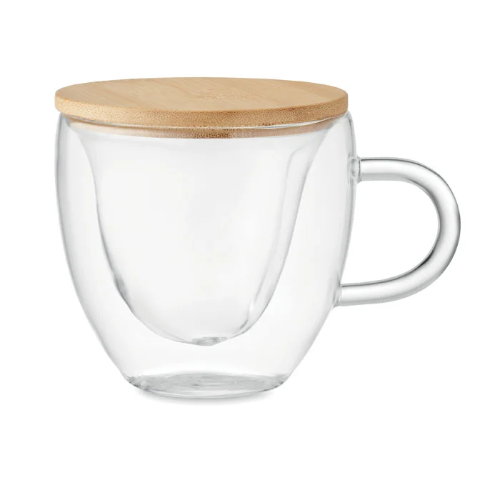 Cană din sticlă borosilicată cu perete dublu Coramug