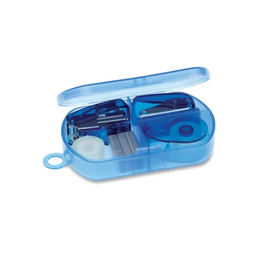 Set papetărie, include suport cu bandă adezivă, mini capsator, perforator Burobox