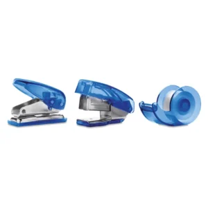 Set papetărie, include suport cu bandă adezivă, mini capsator, perforator Burobox