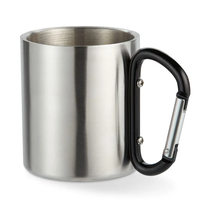 Cană cu perete dublu, din inox cu perete dublu și carabină Trumbo