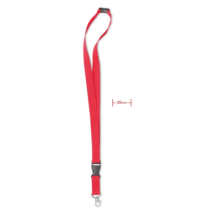 Lanyard cu carabină metalică şi cataramă detaşabilă și sistem de siguranţă Lany