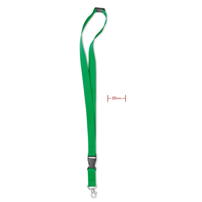 Lanyard cu carabină metalică şi cataramă detaşabilă și sistem de siguranţă Lany