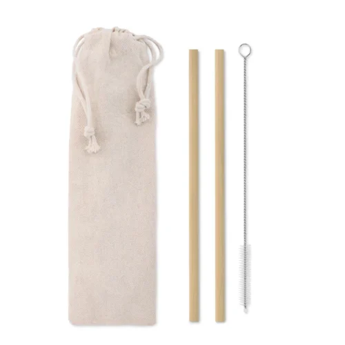 Pai bambus și perie în husă Natural Straw