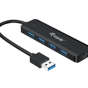Hub USB EQUIP 4-Port USB 3.2 Gen 1 Hub with USB-C Adapter, USB-A, 5 porturi, Negru Hub USB EQUIP 4-Port USB 3.2 Gen 1 Hub with USB-C Adapter, USB-A, 5 porturi, Negru
