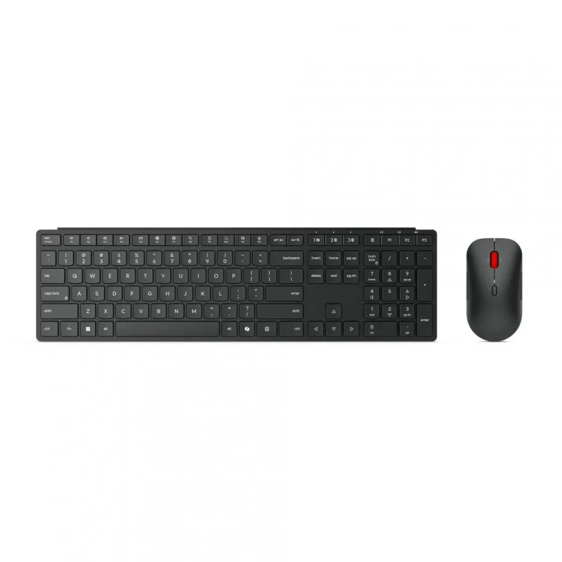 Kit Wireless tastatura si mouse Lenovo 4X31S04810, taste numerice, Negru