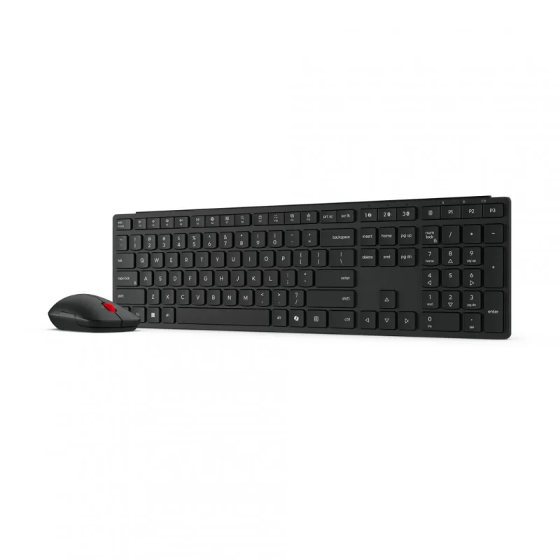 Kit Wireless tastatura si mouse Lenovo 4X31S04810, taste numerice, Negru