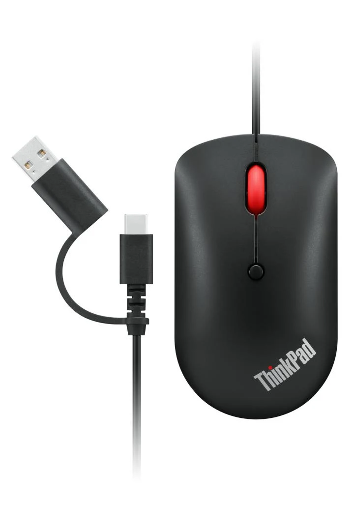 Mouse LENOVO ThinkPad USB-C Wired Compact Mouse, 2400 dpi, Negru