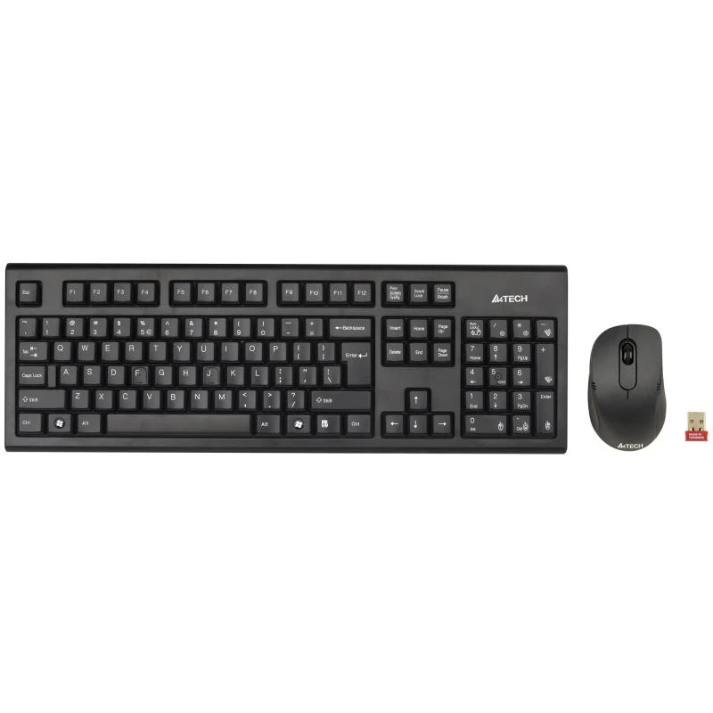 Kit tastatura + mouse A4tech 7100N, wireless, negru Kit tastatura + mouse A4tech 7100N, wireless, negru