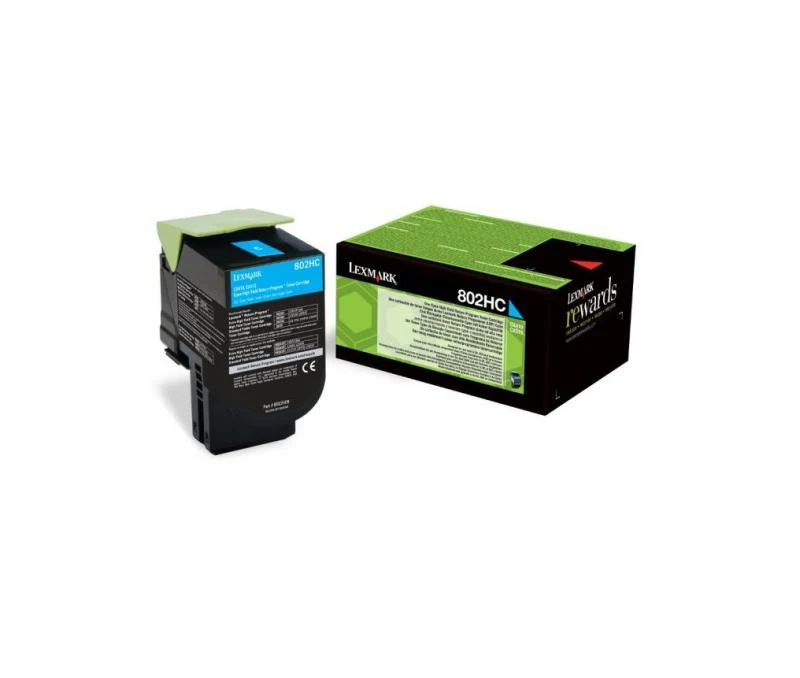 Toner Lexmark 80C2HC0 Toner Lexmark 802hc, Cyan