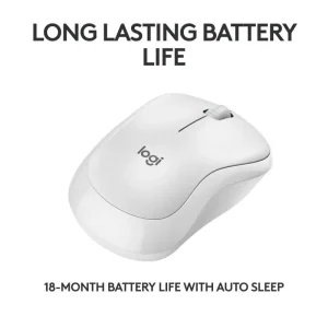 Mouse Wireless Logitech MK240 Silent Wireless, 1000 DPI, Alb
