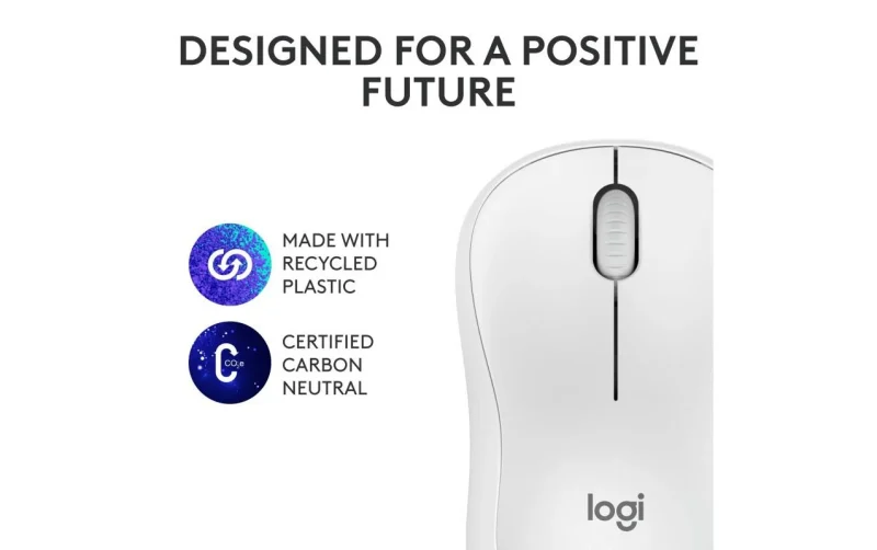 Mouse Wireless Logitech MK240 Silent Wireless, 1000 DPI, Alb