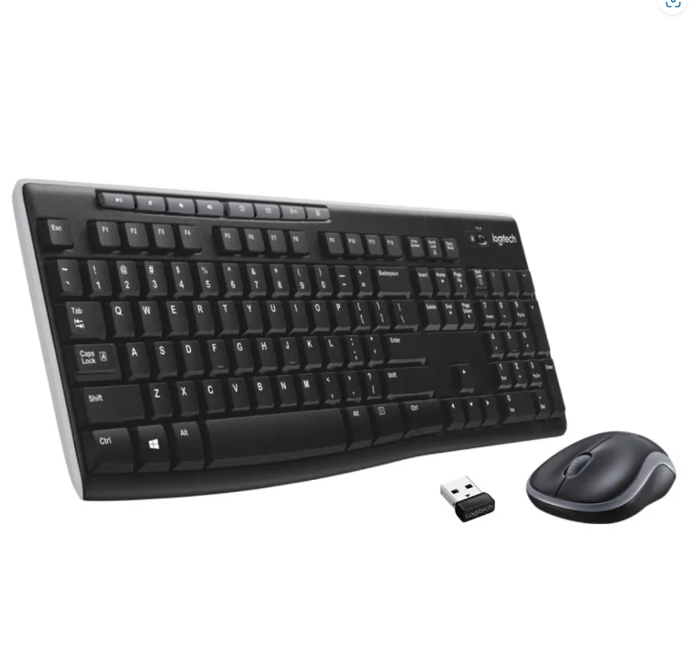 Kit Wireless tastatura si mouse Logitech Mk270, taste numerice, negru