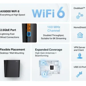 Router wireless TP-LINK Archer AX80, WIFI 6, Dual Band
