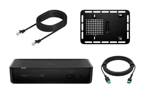 HP Poly Studio A2 Audio Bridge w/ CAT6A and Mic Extension Cable and Mounting Plate