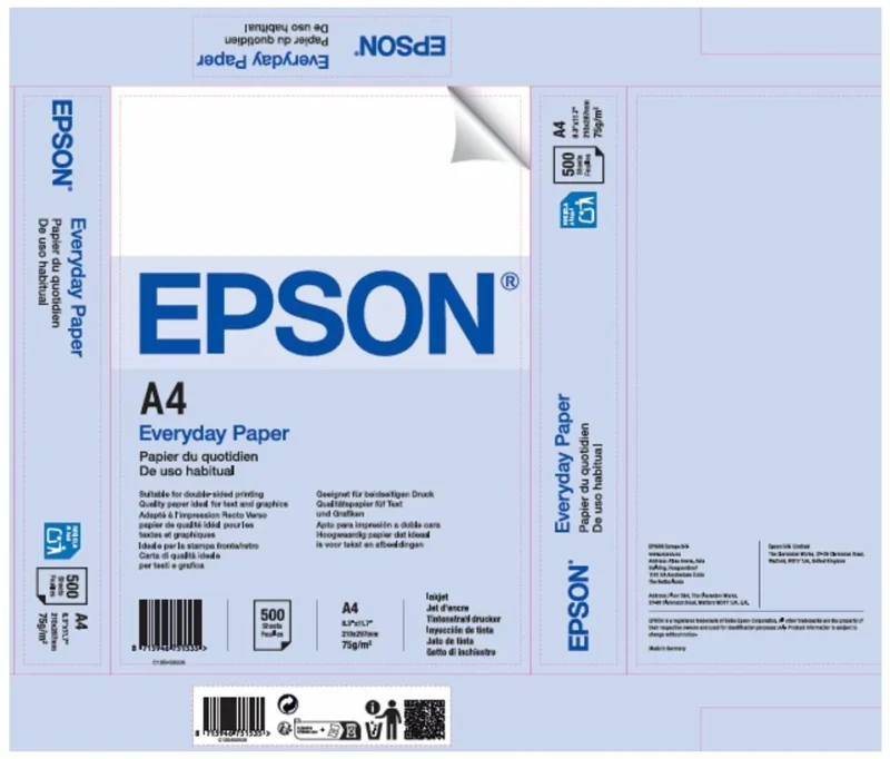 nod-C13S450506-9ccbc324d25a39ee Hartie Epson A4 de uz zilnic, alba, 210 mm x 297 mm, pachet 500 coli, 75 gsm
