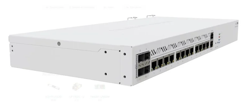 MIKROTIK, 16 Port Wired Router, CCR2116-12G-4S+, Procesor:2Ghz, 16 mb RAM, 128 mb NAND, Dimensiuni: 443 x 199 x 44 mm, interfata: 13 x 10/100/1000, 4 x SFP+, 1 x 10/100, 1 x Serial Console RJ45, 1 x M.2, consum maxim 83W, 4 ventilatoare.