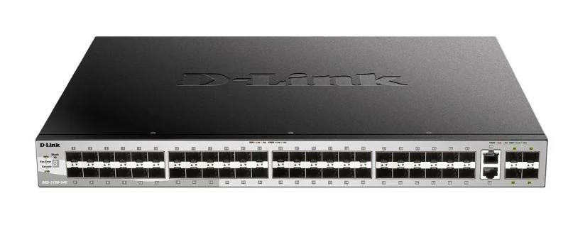 Switch D-Link DGS-3130-54PS/SI, 54-Port Gigabit SFP L3 Stackable Managed Switch, 48 x 10/100/1000BASE-T ports, 2 x 10GBASE-T and 4 x 10G SFP+ ports, Layer 3, 80 Gbps. Switch D-Link DGS-3130-54PS/SI, 54-Port Gigabit SFP L3 Stackable Managed Switch, 48 x 10/100/1000BASE-T ports, 2 x 10GBASE-T and 4 x 10G SFP+ ports, Layer 3, 80 Gbps.