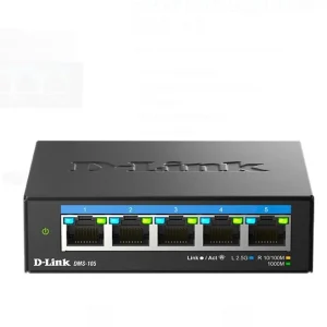D-LINK DMS-105 UNMANAGED SWITCH 5 PORT, Interfata: 5 x 10/100Mbps/1G/2.5G, Auto MDI/MDIX, CAPACITATE SWITCH: 25gBPS, Packet Forwarding Rate:18.6 Mpps, Dimensiuni 100.5 x 82 x28mm, Greutate: 238.6 g.
