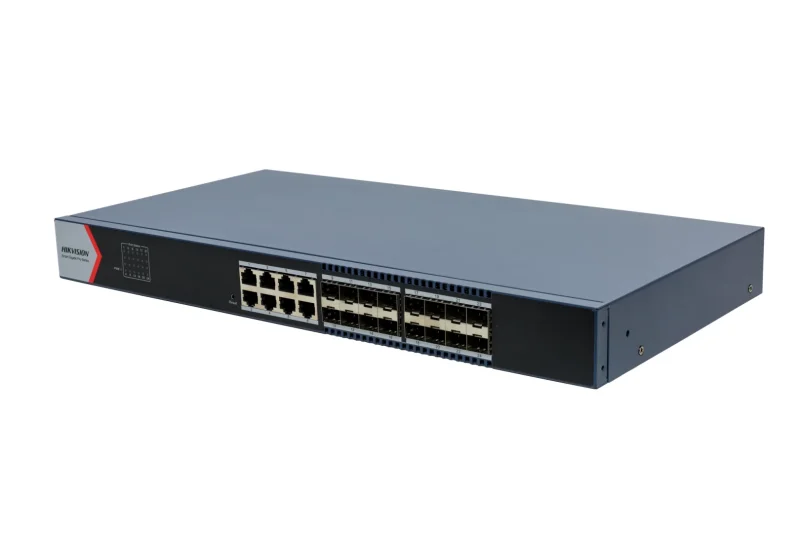 24 Port Aggregation Switch Hikvision DS-3E1524-SI-16F8T 8 x gigabit RJ45 port,16 x gigabit fiber optical port Support DHCP snooping Support 802.1Q VLAN Support ACL list Support STP/ERPS loop prevention, storm control Support ARP Anti-Spoofing Support SNMP, QoS 6 kV Surge Protection 24 Port Aggregation Switch Hikvision DS-3E1524-SI-16F8T 8 x gigabit RJ45 port,16 x gigabit fiber optical port Support DHCP snooping Support 802.1Q VLAN Support ACL list Support STP/ERPS loop prevention, storm control Support ARP Anti-Spoofing Support SNMP, QoS 6 kV Surge Protection