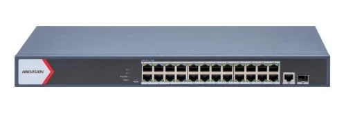 Switch PoE Hikvision SWITCH 24+2 GIGABIT POE: 24 × Gigabit PoE port,1 × Gigabit RJ45 port,1 × Gigabit fiber optical port, standard: IEEE 802.3af,IEEE 802.3at, buget PoE 370W, tensiune alimentara: 100~240 V AC, 50/60 Hz, Max. 6.3 A, dimensiuni: 440.0 mm × 220.8 mm × 44.0 mm, greutate: 3.1kg. Switch PoE Hikvision SWITCH 24+2 GIGABIT POE: 24 × Gigabit PoE port,1 × Gigabit RJ45 port,1 × Gigabit fiber optical port, standard: IEEE 802.3af,IEEE 802.3at, buget PoE 370W, tensiune alimentara: 100~240 V AC, 50/60 Hz, Max. 6.3 A, dimensiuni: 440.0 mm × 220.8 mm × 44.0 mm, greutate: 3.1kg.